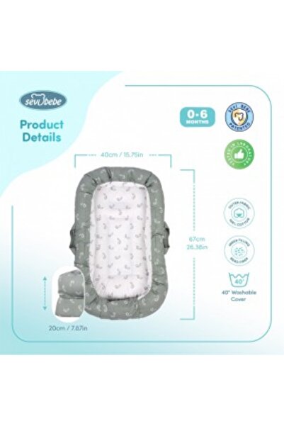 Sevi Bebe Anti-reflux co-sleeper Tiny Leaves SeviBebe