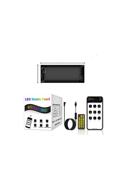 ART Eyes Devil programmable LED display, Bluetooth control and remote control, USB 5V, 102x348mm