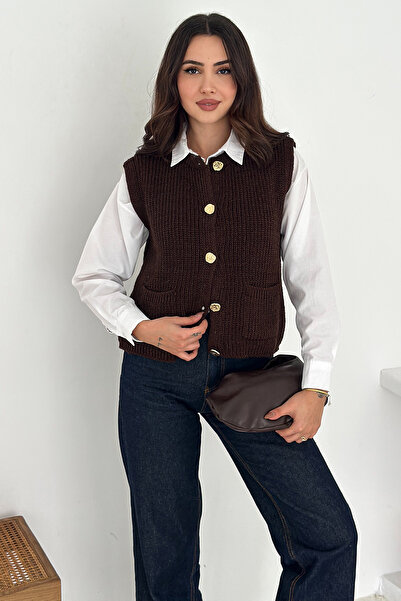 Noa Noa Women's Buttoned Pocketed Knit Vest & Sweater – Heritage Layer