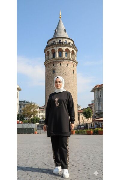 YILMAZBARMAZ Women's Leopard Print Two-Piece Set