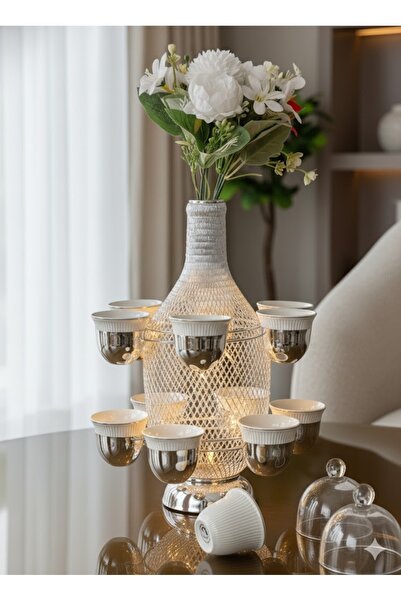 Alamtiaz حامل فناجين ستيل بتصميم أنيق يكفي ل ١٢ فنجان