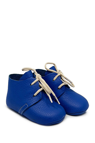 Torun Kids Genuine Leather Sax Blue Baby Moccasin Booties First Step Baby Booties