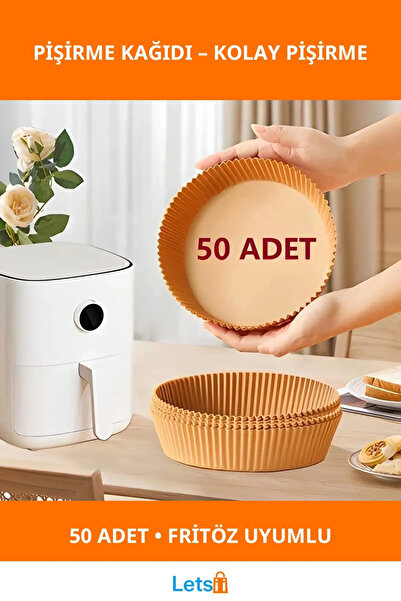 Letsii ورق طهي للقلاية 50 قطعة خالٍ من الزيت وغير لاصق