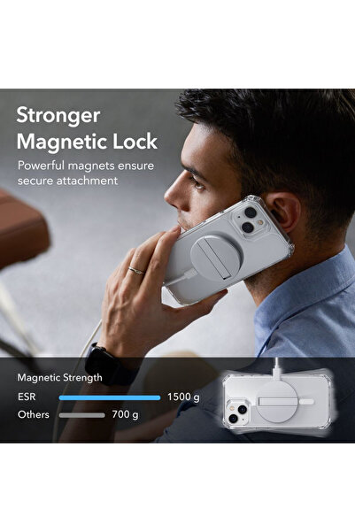 ESR Air Armor Halolock MagSafe Case for Apple iPhone 14 Plus/15 Plus Transparent