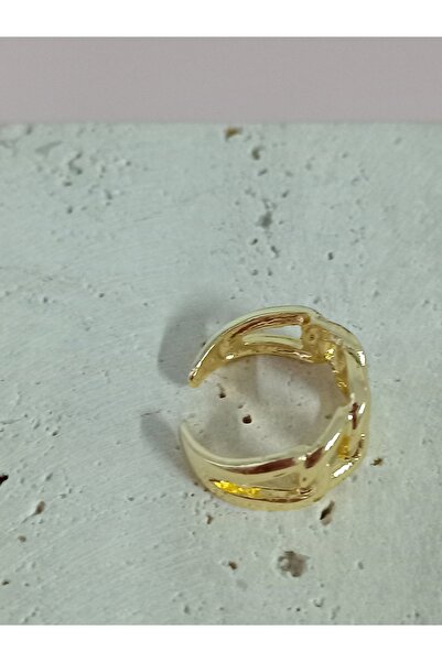 mos&more Steel Gold Chain Model Adjustable Stylish Ring