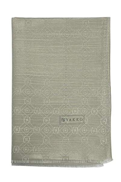 Vakko Cotton Silk Shawl - New Hologram - Soft Stone