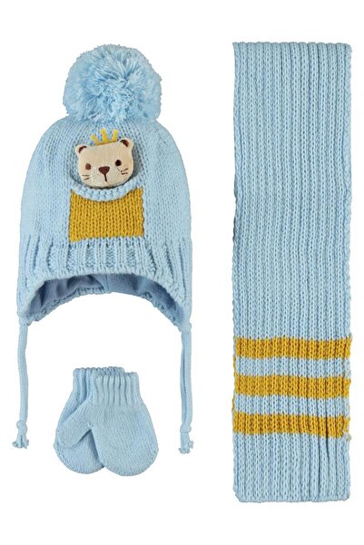 Civil Astronaut Accessory Baby Boy Scarf Beanie Gloves Set - Blue Standard