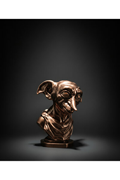 SİSUprintlab Harry Potter Dobby Büst Heykel Figür (10 cm) - Bronz Metalik Kol...