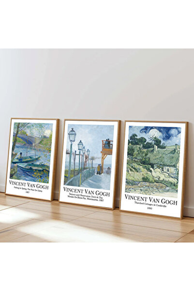 Dekorsiahome Set de picturi Van Gogh pentru camera de zi, sufragerie, bucatar...