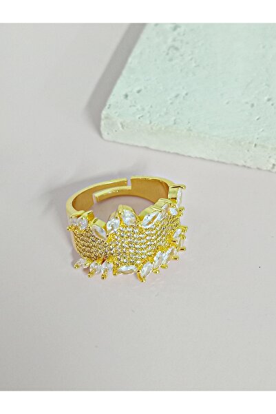 mos&more Steel Stone Adjustable Stylish Ring