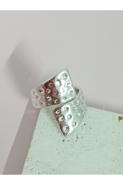 mos&more Steel Silver Cross Adjustable Stylish Ring