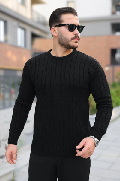 ETİLER ÇOCUK Men's Knit Pattern Crew Neck Sweater