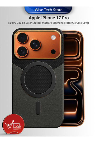 Wtech Apple iPhone 17 Pro 5G 2025 Luxury Double Color Leather Magsafe Magnetic Protective Case Cover