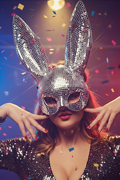 MEK Parlak Tavşan Parti Maskesi