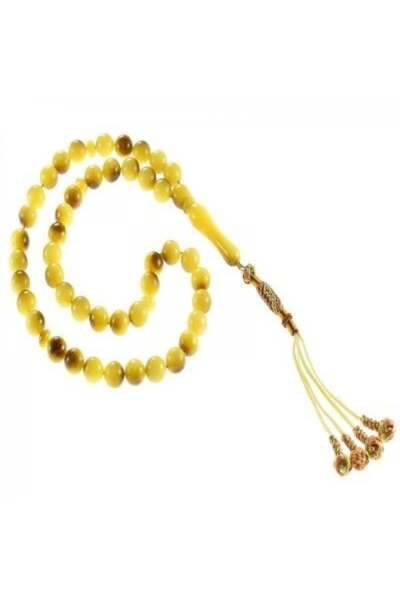 Eagal Round Amber Dust Tasbih (Yellow-Brown)