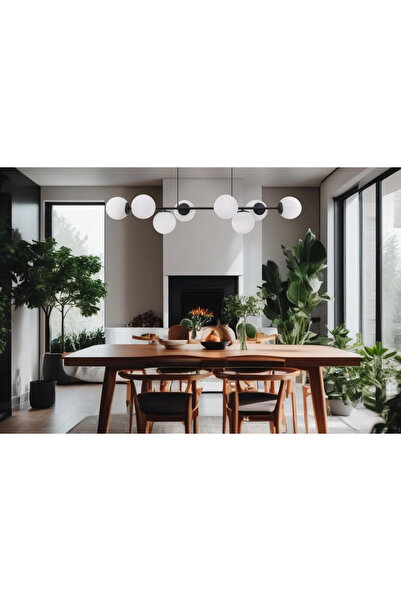 Other SIENA BLACK HANGING LAMP 8-FLAT WHITE LAMPSHADE E14