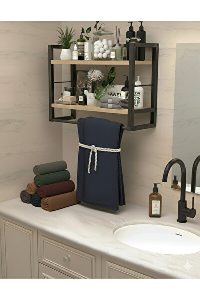 tridihome İki Katlı Lüx Banyo Duvar Rafı Şampuanlık Sabunluk Havluluk Aksesuar Düzenleyici