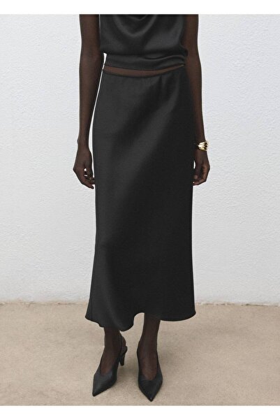 MANGO Woman Uzun saten etek