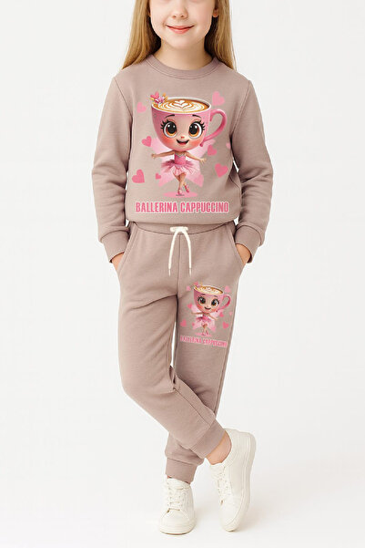 MODANINO Комплект от горна и долна част с визуален принт Shardone за момичета...