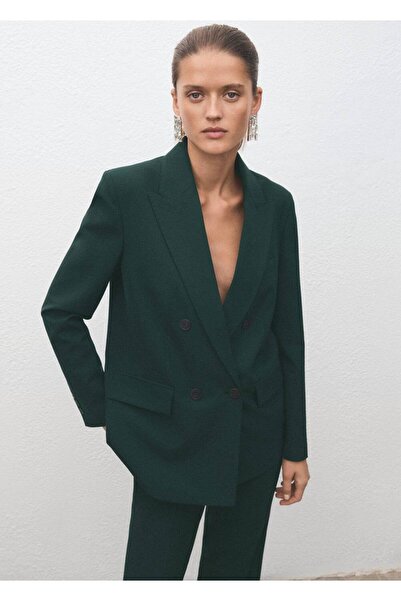 MANGO Woman Çift düğmeli kumaş blazer ceket