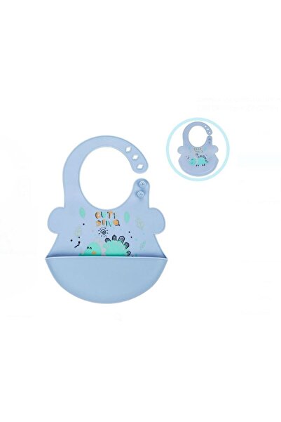 OEM Baveta Bebeluși din Silicon cu Buzunar Antivărsare – Ajustabilă, Ușor de Curățat, Model Dinozaur