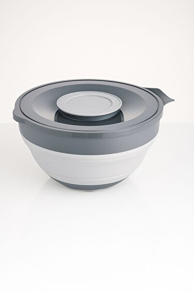 Funny Life Collapsible Mixer Mixing Bowl and Storage Container with Lid, Foldable Storage Container