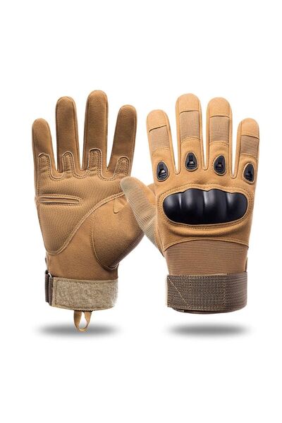 Bosile Sport Motosiklet Hard Shell Taktik Eldiven Korumalı Uzun Çöl Sarı Renk