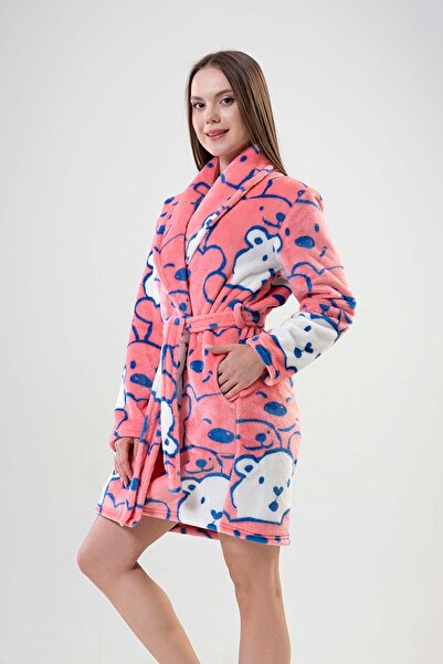 GKBUTİK Welsoft Kışlık Cepli Kuşaklı Sabahlık