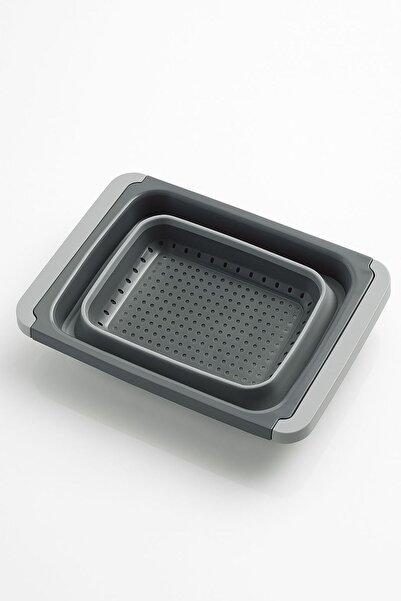 Funny Life Large Size Folding and Adjustable Accordion Strainer, Sink Strainer 5.5 Lt Anthracite