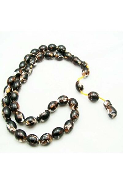 Eagal Marble-Colored Amber Tasbih - Cylindrical Beads