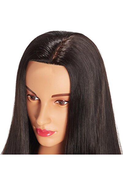Generic Mannequin Head with Black Synthetic Hair 26–28 in for Hair Styling Training with Free Clamp - Hair