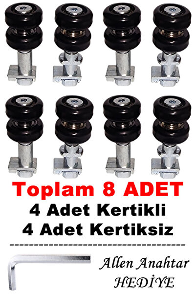 Ahtapot عجلات للشرفة الزجاجية 8 قطع باللون الأسود