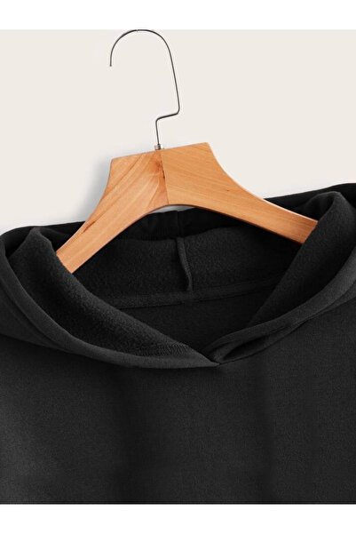 Relax family xf Men's Thick Black Hooded Three Thread Sweatshirt Hoodie Cotton