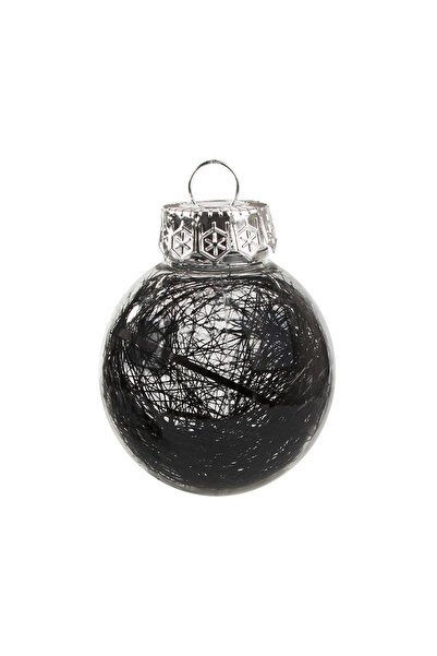 VERK Set of 24 Group Christmas baubles, black color, size 6 cm, various models