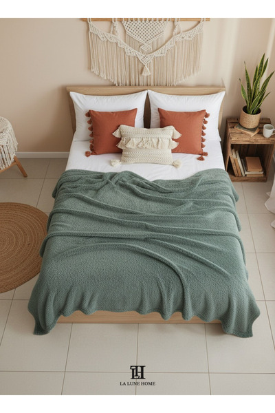 la lune home بطانية فرو ناعمة مزدوجة مقاس 180×220