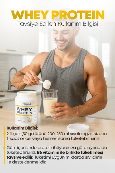 Lifecell WHEY PROTEİN TOZU | MUZ AROMALI | 33 SERVİS - 1000g