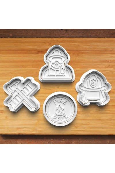 Hobist New Fire Department Set of 4 Cookie and Sugar Dough Molds