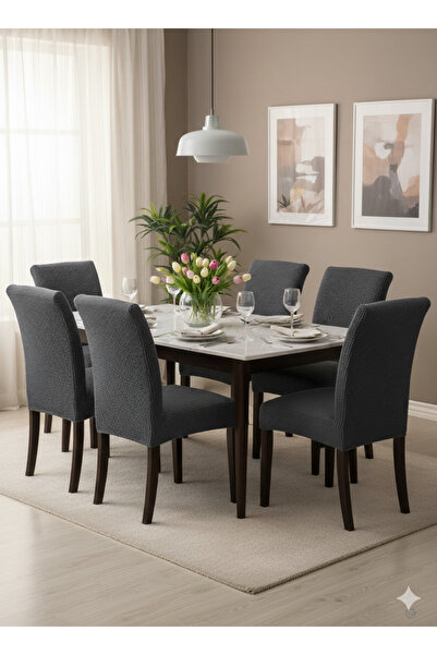 OSIO Stretch Fabric 6-Piece Chair Cover Cotton Pitikare Washable