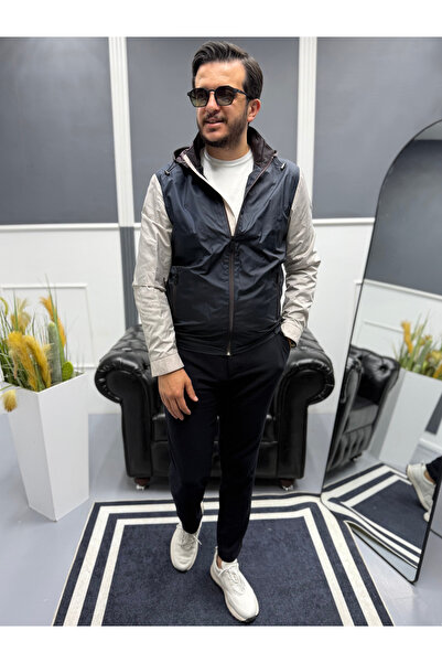 Avni Ceylan Double Color Men's Transitional Windbreaker Raincoat Parachute Fabric