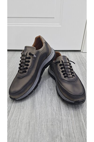 MODESA BY KAVCAR Genuine Casual Men's Leather Gray Nubuck Sneakers New Collection Comfortable Handmade Blackout Model