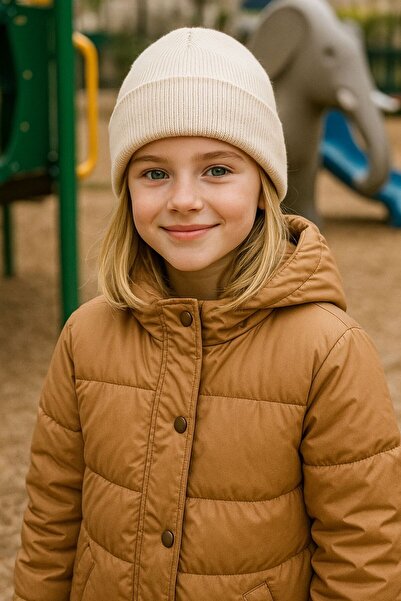 BALIENTE Beretă pentru fetiță bej basic 7-12 ani