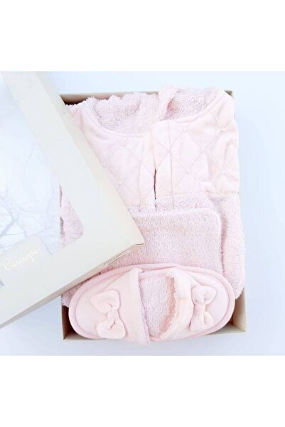 Cassiope 3-piece bath set - Pink pearl embroidery