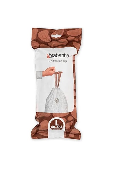 Brabantia PerfectFit Bin Liners Size L 40–45 L – 20 Strong Drawstring Bags