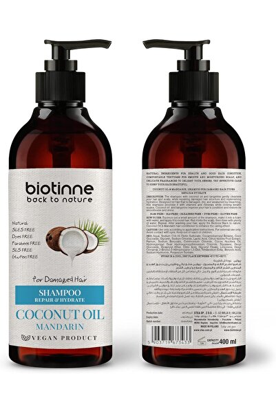 Biotin شامبو بخلاصة جوز الهند واليوسفي، 400 مل