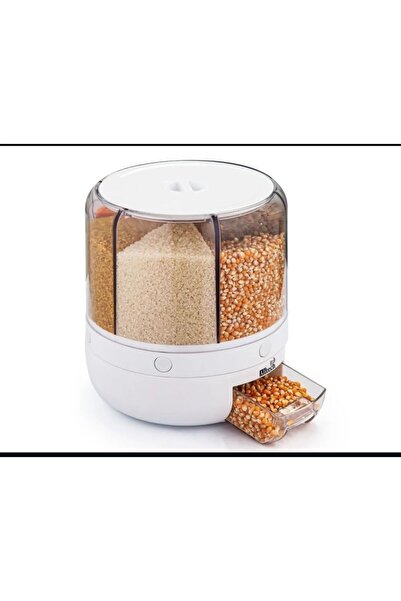 EBRULİEMAYE Dry Food and Legume Organizer 360-Degree Rotatable 6-Compartment Airtight Storage Container 6 Lt