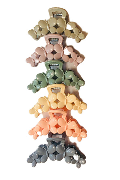 İnDerin مشابك شعر نسائية من سلسلة سوفت مكونة من 6 قطع ملونة على شكل فراشة