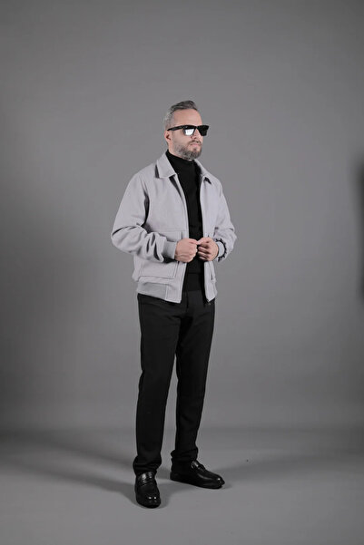 OHEPMODA Torba Cepli Ribanalı Erkek Kaşe Kaban Mont