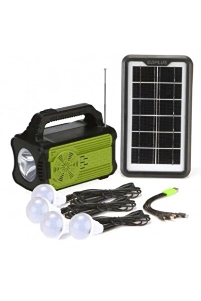 MİKİ Kit solar GD-8075 cu lampa multifunctionala panou solar si 4 Becuri