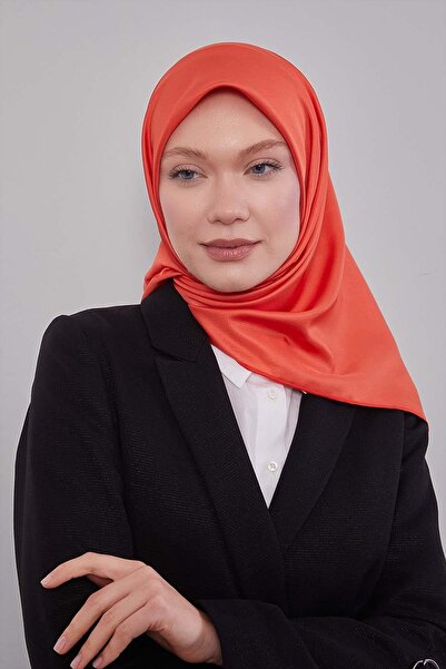 Levidor Orange Solid Color Trend Twill Scarf