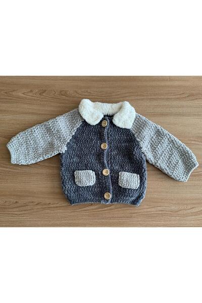 A&D HANDMADE Velvet Baby Cardigan